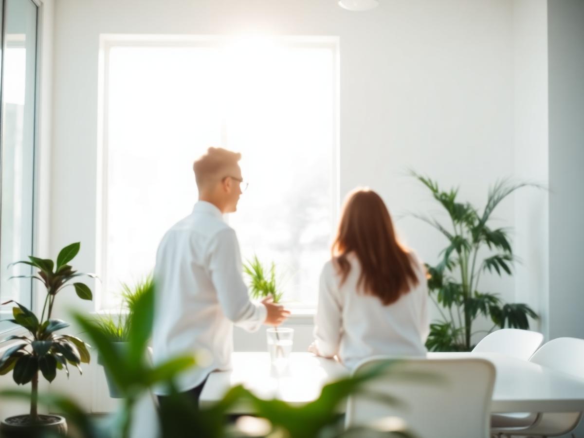 Espacio de trabajo luminoso con luz natural